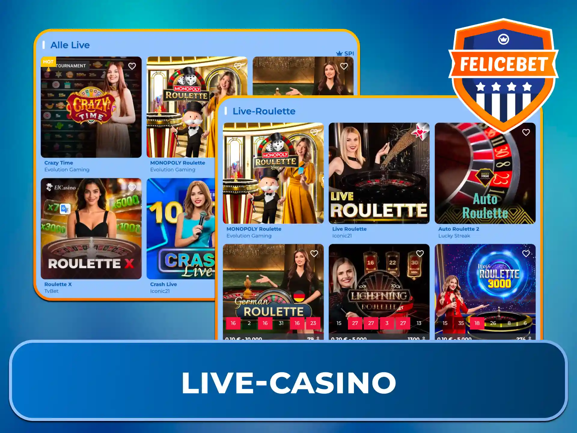 Tauche ein in ein authentisches Live-Casino-Erlebnis bei Felicebet.